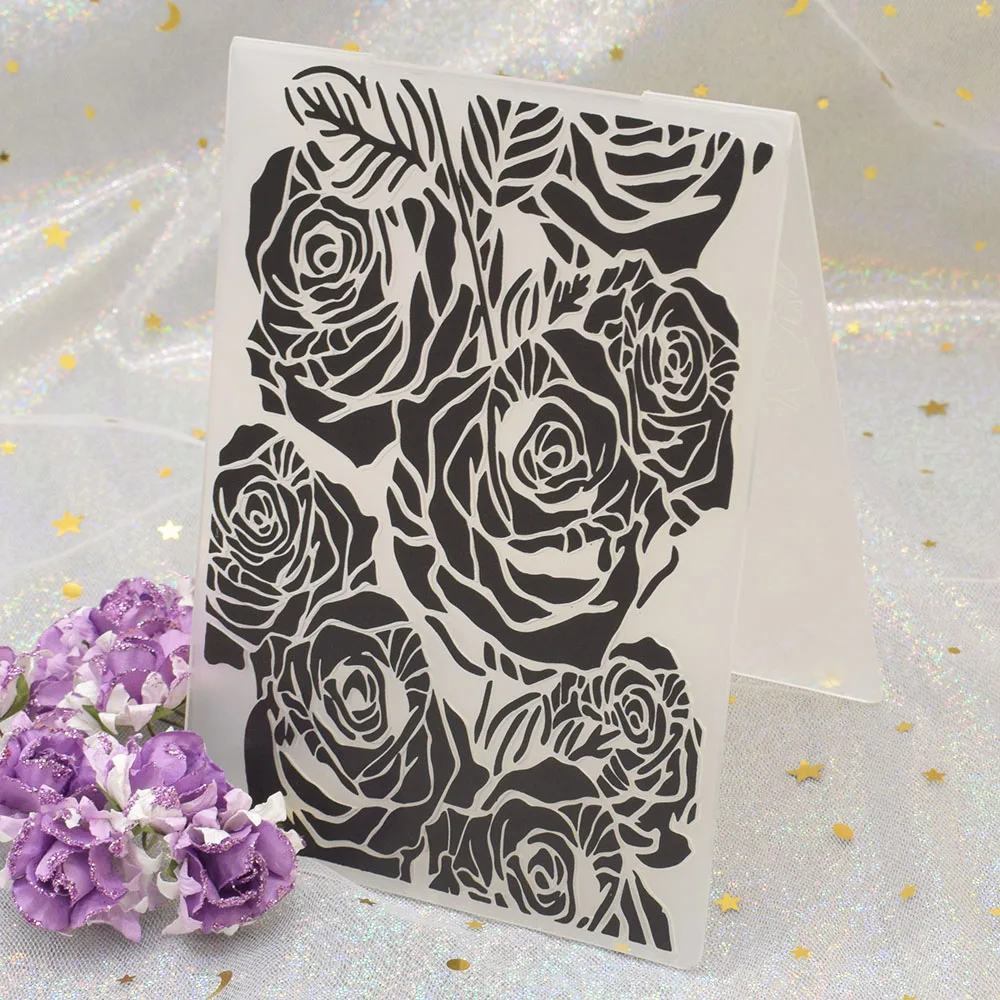 Бумажные розовые цветы Тиснение пластиковые папки для тиснения DIY скрапбукинга