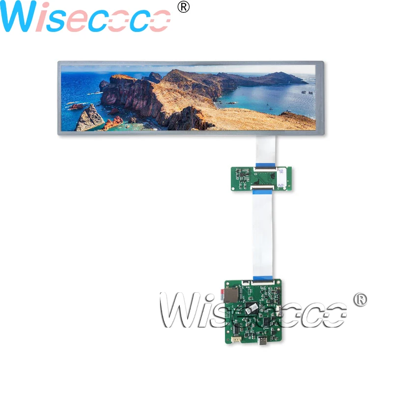 

Wisecoco 8,8 дюймовый ЖК-дисплей с растягивающейся полосой 1920*480 экран IPS с длинной полосой с SD-картой Тип C рекламная плата