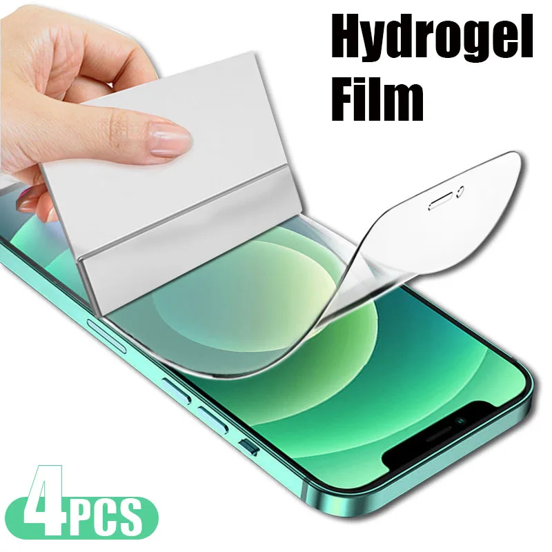 

4Pcs Hydrogel Film Screen Protector For iPhone 12 13 11 Pro Max 12 Mini Protective Film For iPhone 6 6s 7 8 Plus X XS XR SE 2020