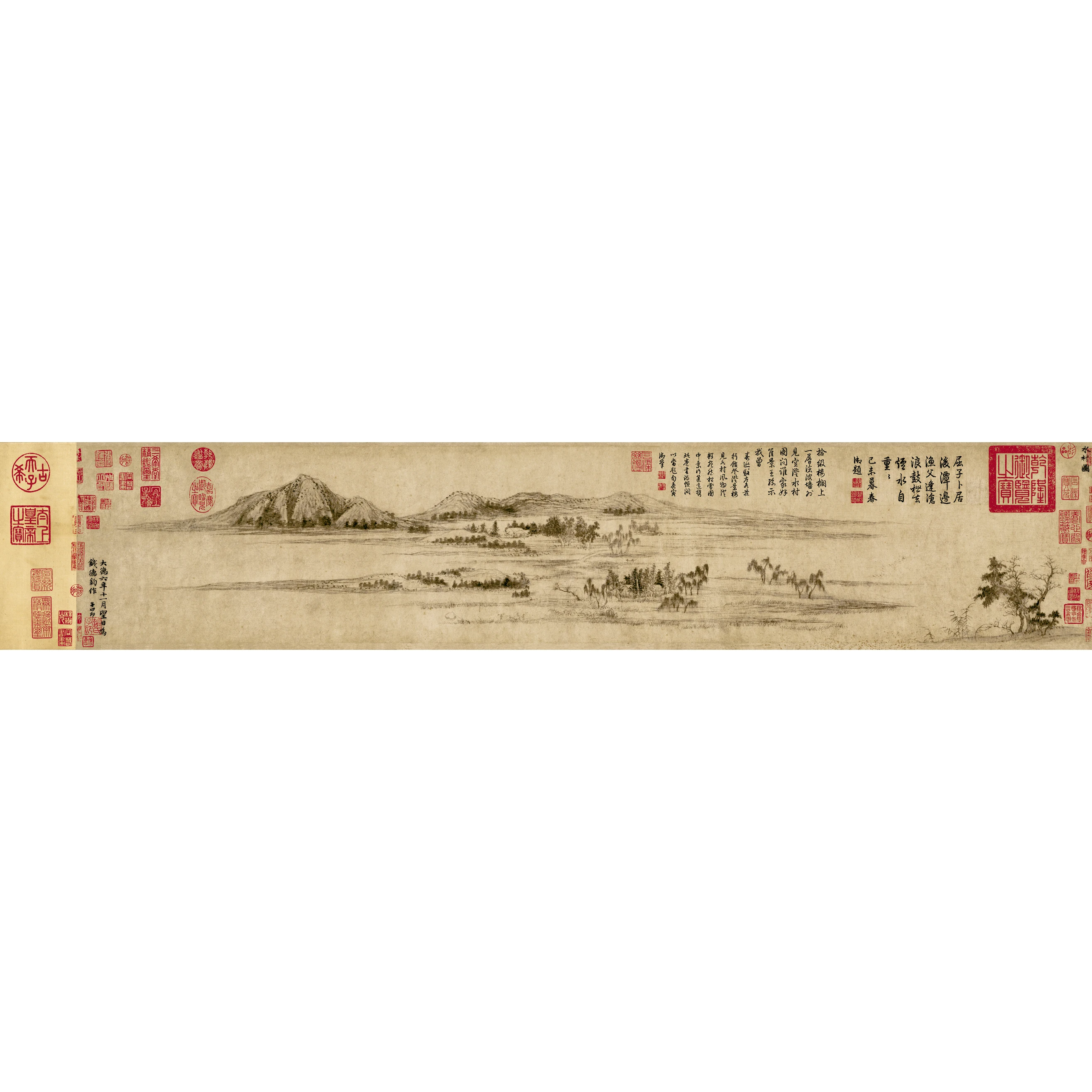 

Canvas prints traditional Chinese painting masterpiece reproduction Water Village seascape giant poster