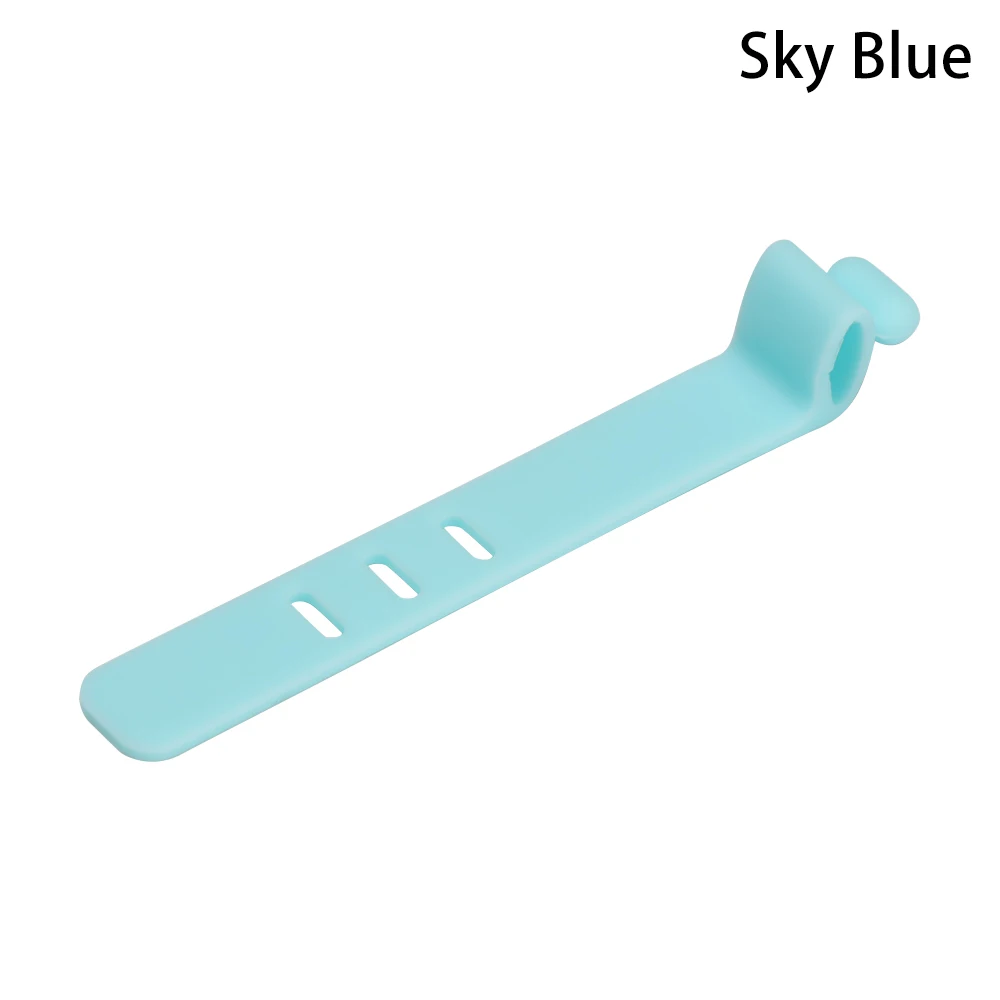 sky blue Силиконовый держатель для сматывания кабеля, органайзер для проводов, Завязывающийся шнур, держатель для хранения, зажим для iPhone, наушники для смартфонов, аксессуары - Цвет: sky blue