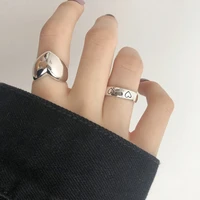 modern jewelry love heart rings for women girl gifts trendy metal alloy silvery plating birthday jewelry rings gifts