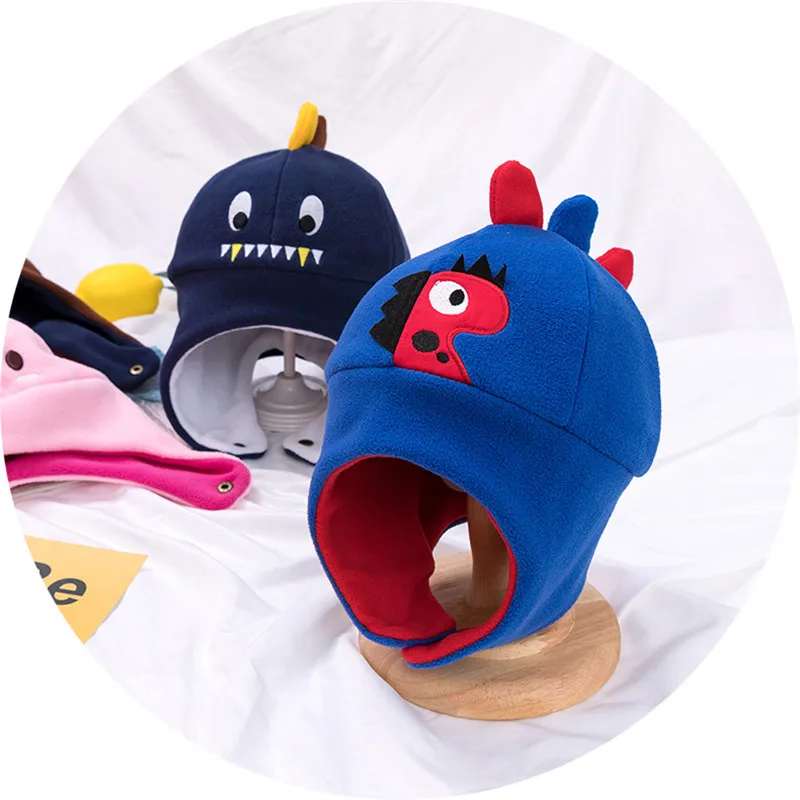 New Knitted Children Hats Cartoon Beanies Hat Warm Girl Boy Thick Velvet Cap Autumn Winter Windproof Baby Toddler Beanie | Аксессуары