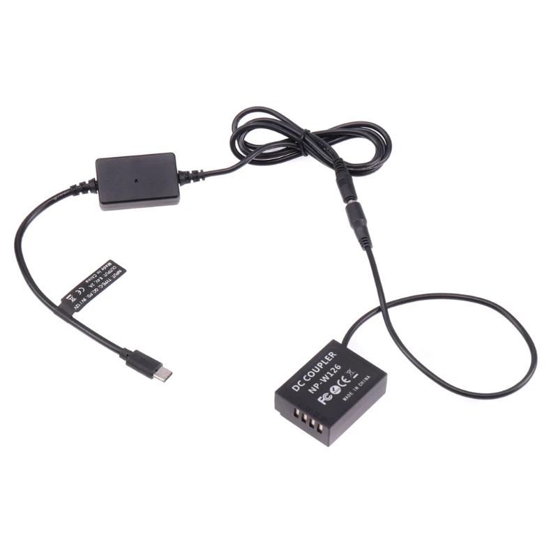 DXAB Portable Type-C to NP W126 Dummy Battery Power Adapter Compatible with X-A2 A3 X-E2s X-Pro2 T20 T10 X-T30 X-T1 Rebel | Электроника