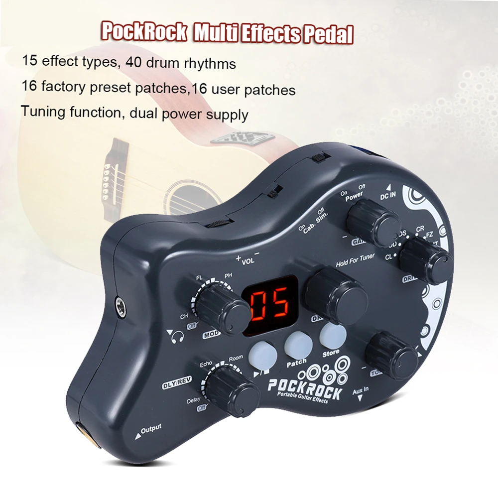 Многофункциональный процессор PockRock для гитары портативная педаль создания