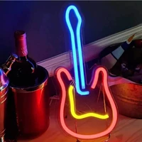 3d neon guitar light led light sign decor light art neon sign for home decoration house rock bar pub hotel beach party usb lamp