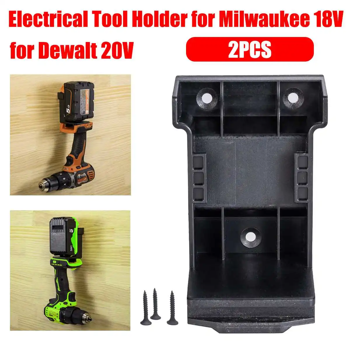 

20V Li-ion Battery Adapter Battery Power Mount Connector Adapter Dock Holder for Dewalt 20V for Milwaukee 18V Lithium Battery