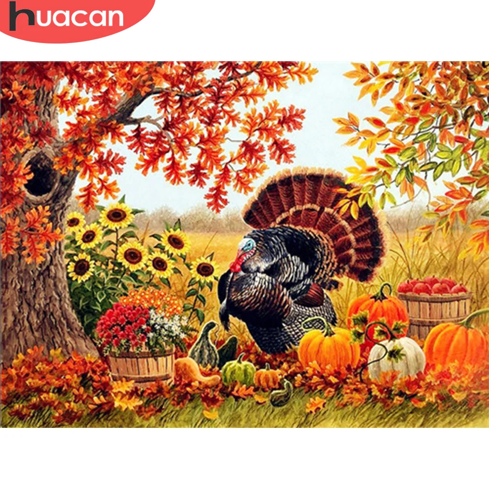 HUACAN вышивка кристалами пейзажи осень Хэллоуин Алмазная мозаика Турция картина