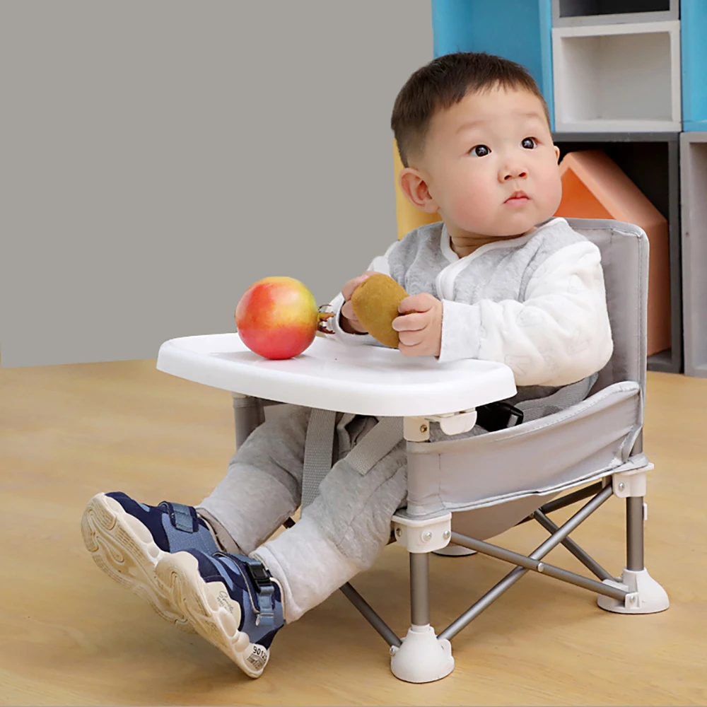 Детское складное портативное обеденное кресло с тарелкой, детское пляжноекресло для кемпинга, детское удобное сиденье для кормления, детское кресло