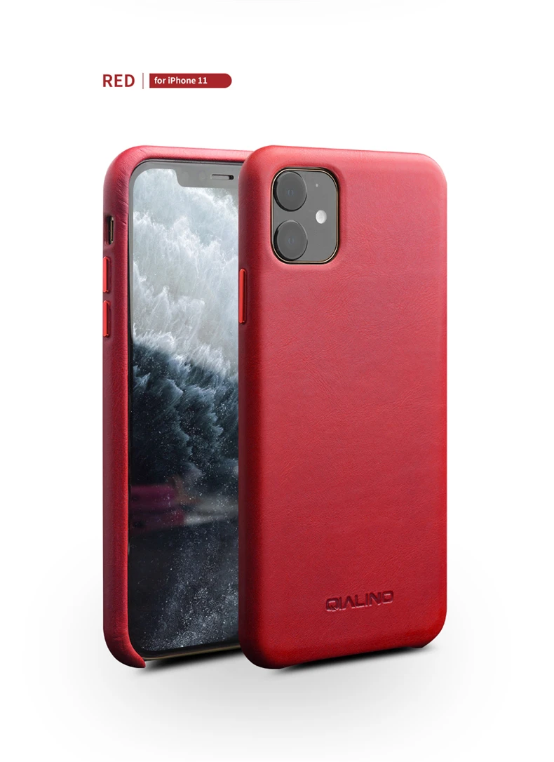 QIALINO из натуральной кожи чехол для телефона для iPhone 11Pro Макс анти-осень модная обувь класса люкс ручной ультра тонкая задняя крышка для iPhone11 Pro