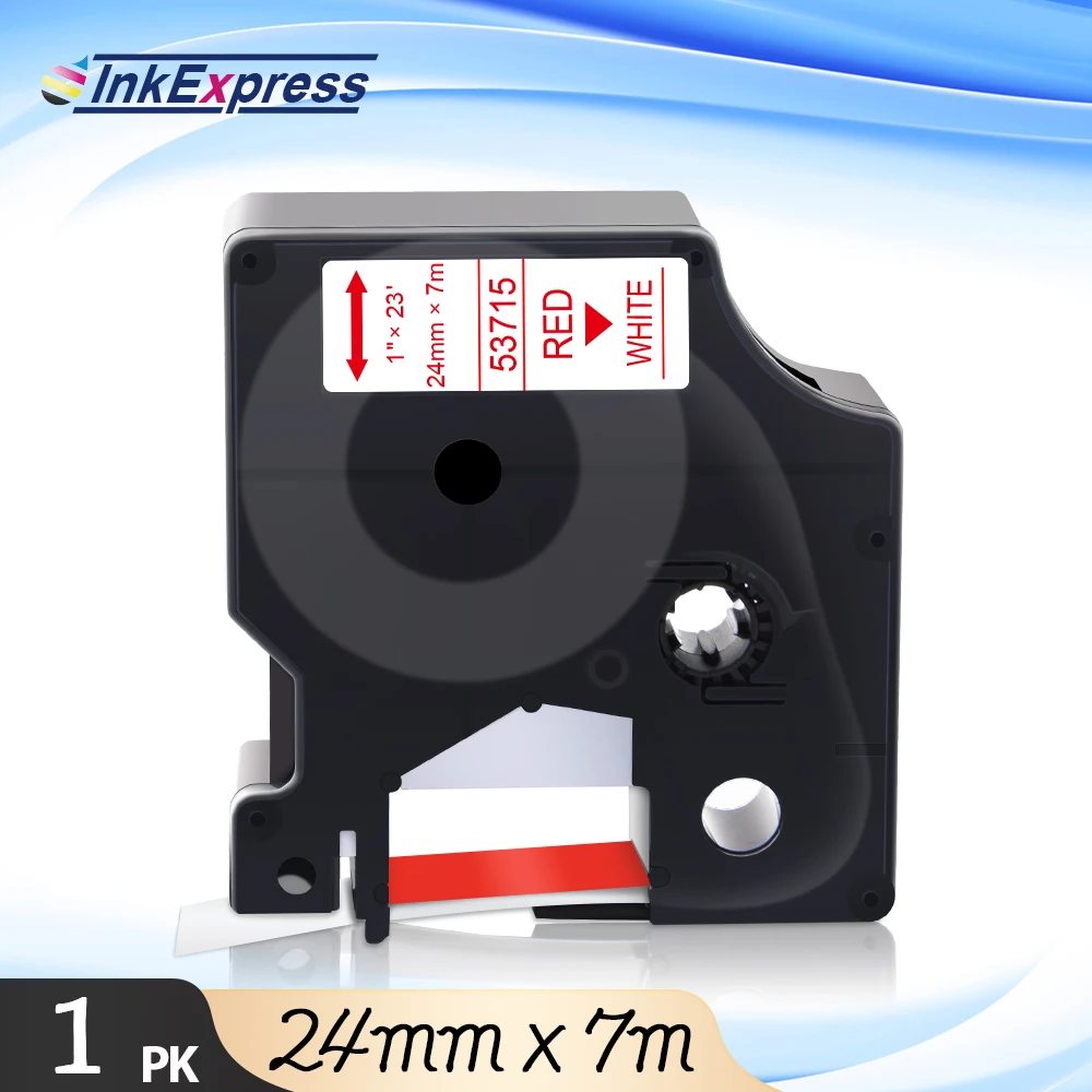 Торговая марка InkExpress 53715 кассета для DYMO D1 Tape 24 мм картридж печати этикеток Red on White