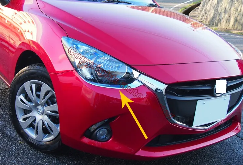 Для Mazda 2 Demio DJ DL 2015 2016 2017 ABS хромированный декоративный передний светильник