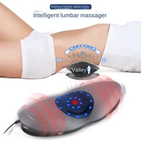 electric lumbar massager vibration hot compress lumbar traction device home office to relieve pain red light therapy for back