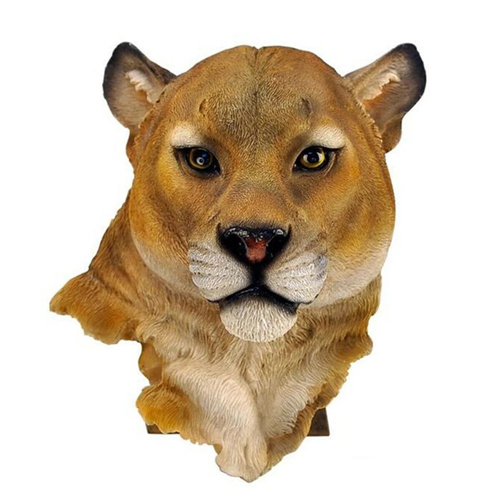 3D Animal Head Wolf Leopard Lion Bear Tiger Wall Ornaments Resin Wall Hanging Decoration in Nordic style Decor Gift for Home - Цвет: Leopard Head