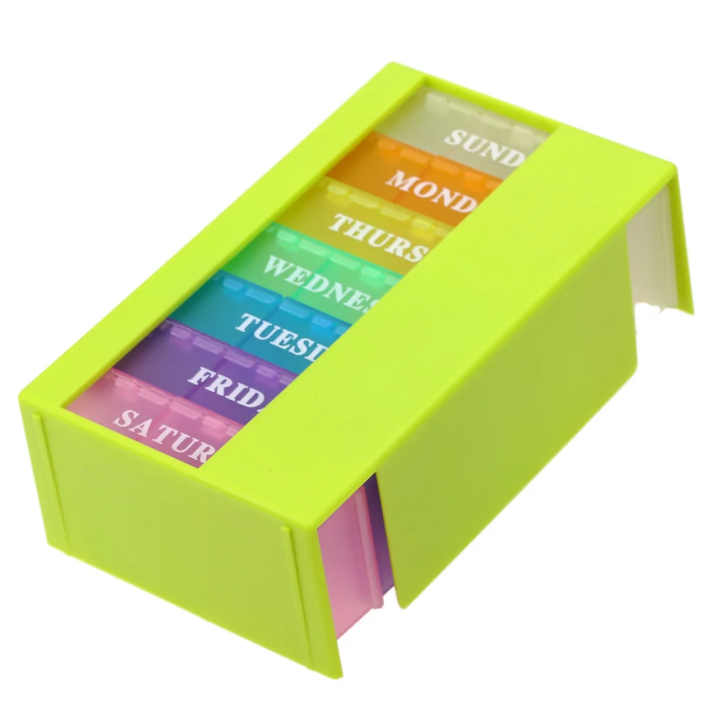 

Weekly 7 Days Colorful Pill Box Medicine Storage Organizer Holder Kit