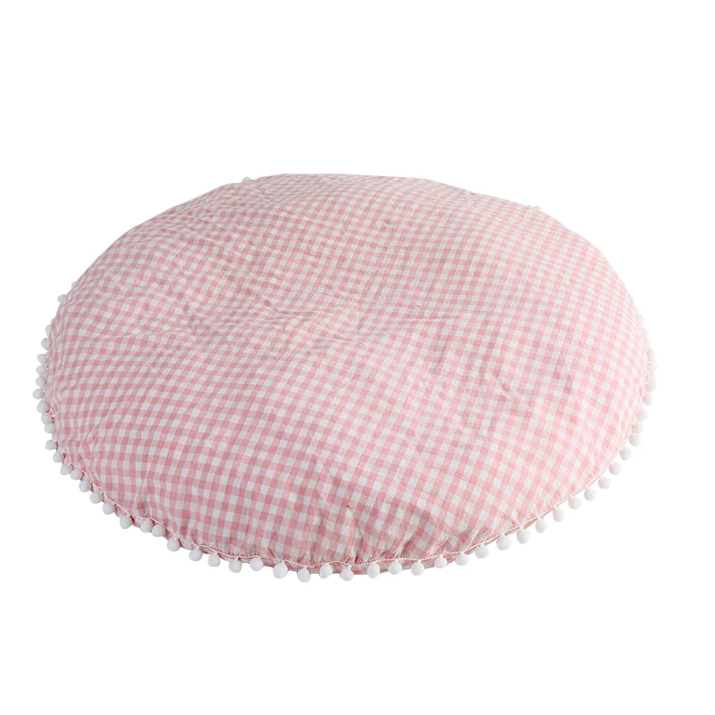 

Baby Crawling Pad Soft Children Newborn Round Game Play Mat Nursery Decor Photo Props Infant Sofa Cushion Cotton Wool Ball