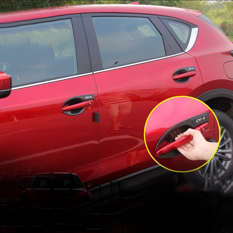 Carbon Fiber Car Door Handle Cover With Bowl Trim For MAZDA CX-5 CX5 KF 2017 2018 2019 2020 | Аксессуары для салона