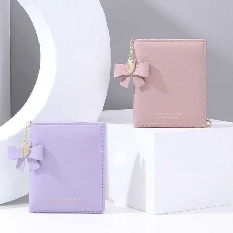 

Fashion Women Wallets Cute Girls Short Wallet Zipper Sweet Lady Multi Function Coin Purses Gift Money Card Photo Organizer Bag