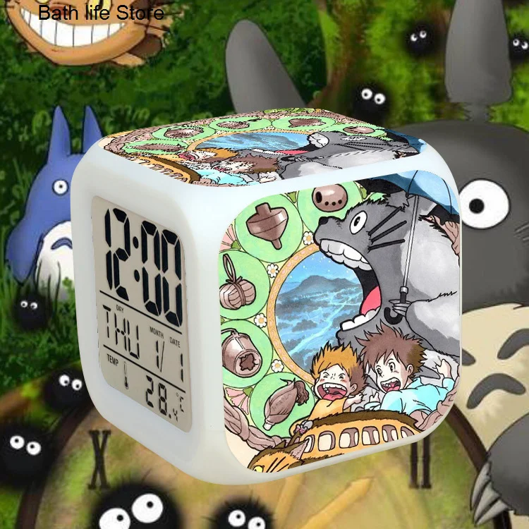 HOT Anime My Neighbor Totoro Alarm Clock Cute Alarm Clock Totoro Creative Cartoon Colorful Change Clock