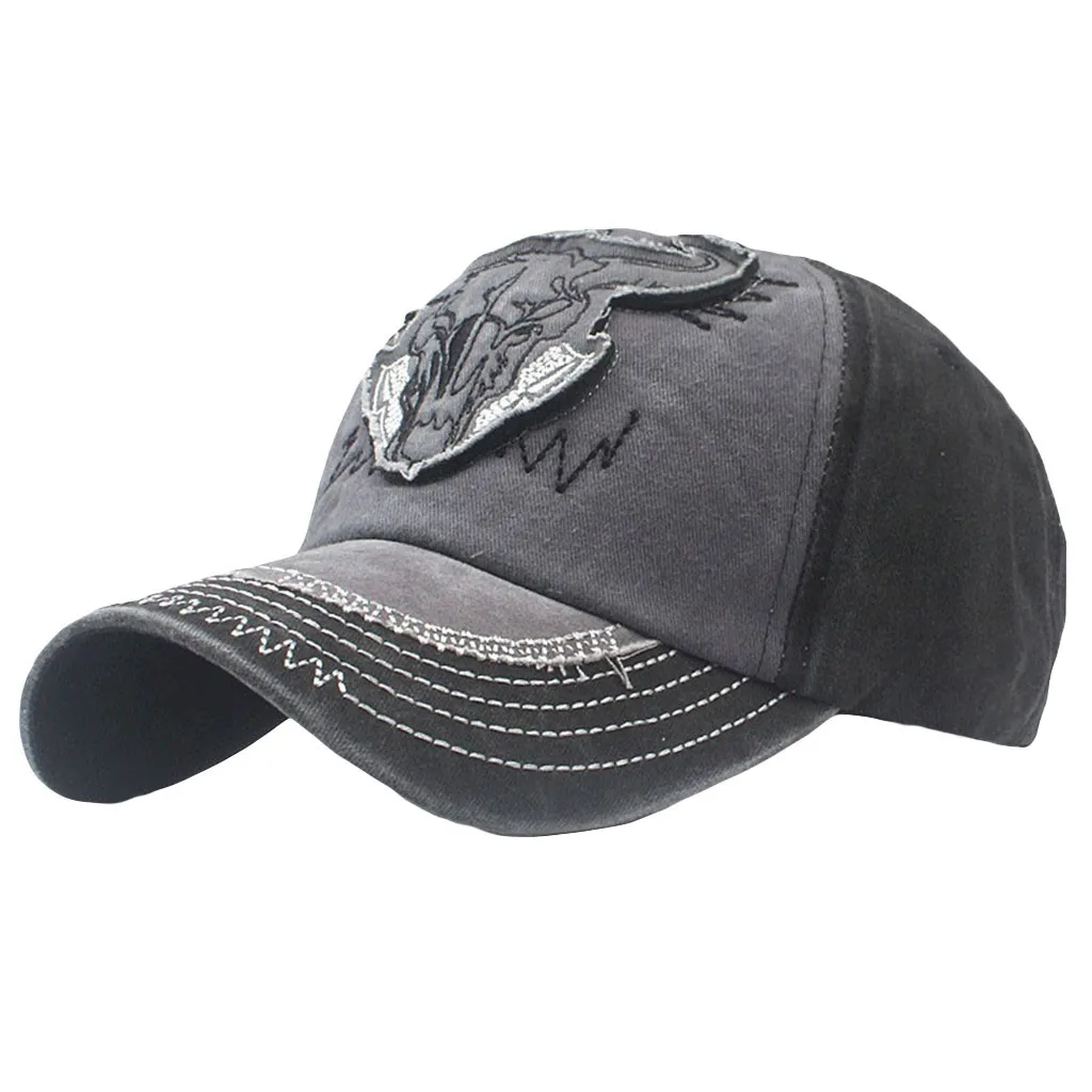 Кепка унисекс для взрослых регулируемая шапка с аппликацией Головы Быка из