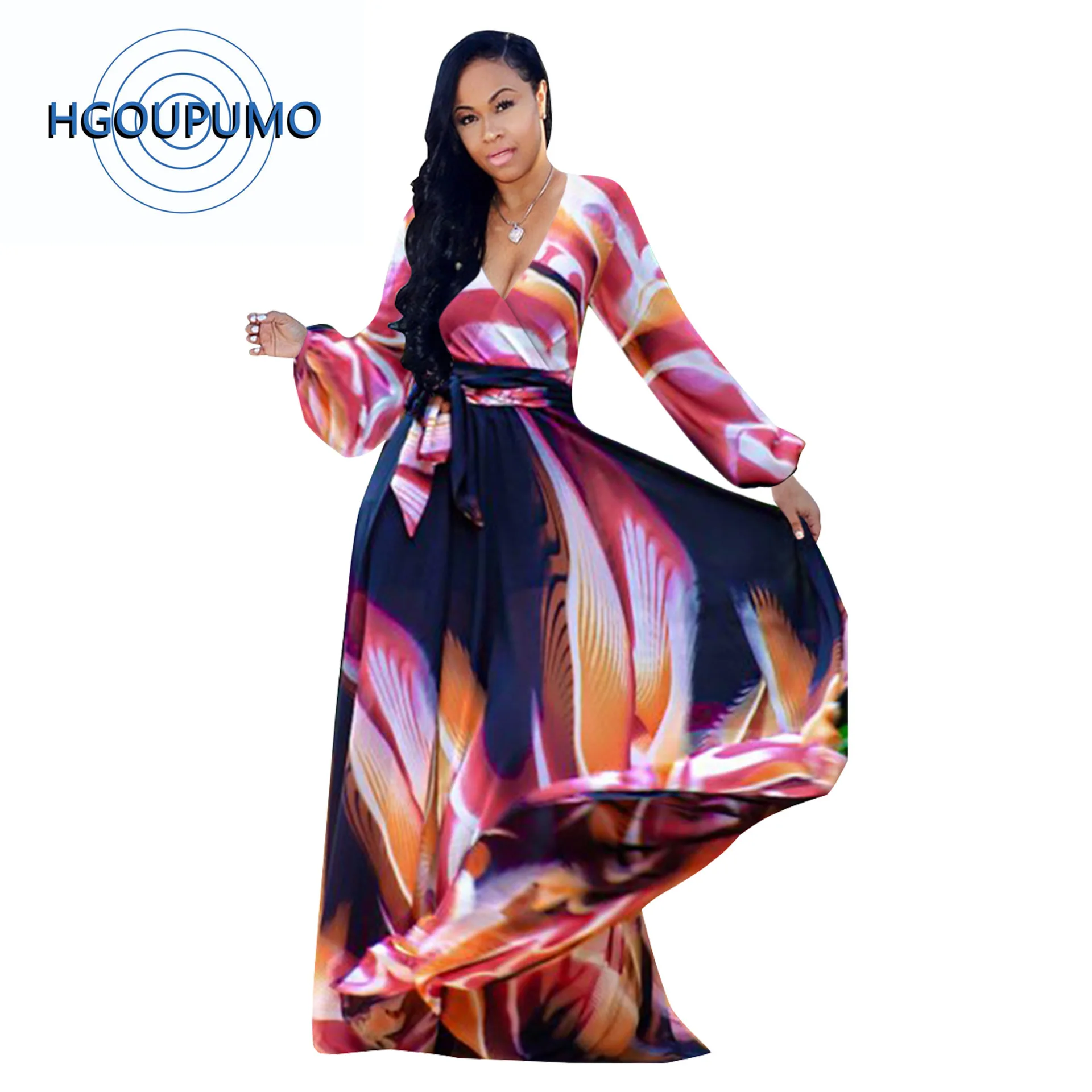 2020 летнее женское Макси платье с цветочным принтом шифон плюс размер бохо стиль