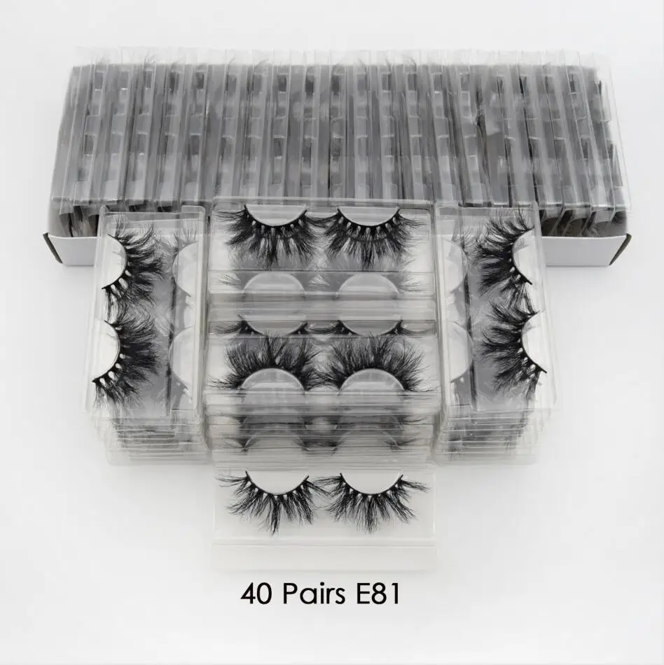 40 pairs E81 40 пар/лот visofree 25 мм мягкие ресницы 3d норковые ресницы безжалостные ручной работы маганские ресницы пушистые норковые ресницы E70 - Цвет: 40 pairs E81
