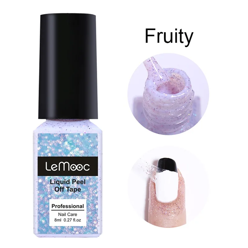 Fruity LEMOOC 8 мл жидкость для снятия клейкой ленты для ухода за ногтями защита для пальцев фруктовый без запаха антифриз розовый ГВОЗДЬ кутикулы защитные инструменты для стемпинга - Цвет: Fruity
