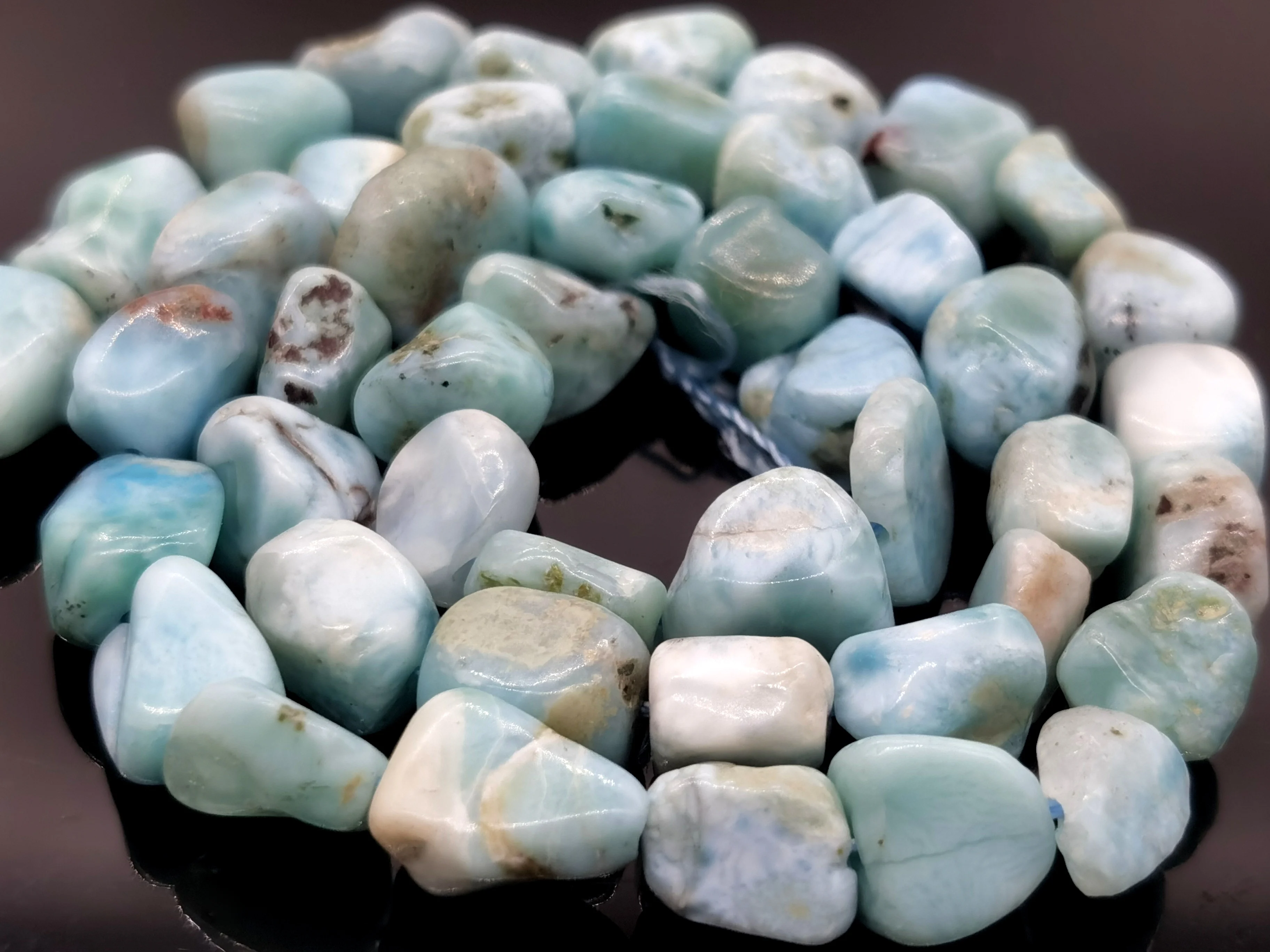 

Larimar 9x7 Straight hole long chain 1 strands/set very beautiful for all kinds of DIY bracelet designs about 38cm