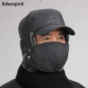 XdanqinX Winter Warm Bomber Hats For Men Women Thermal Thicken Earmuffs Caps Windproof Face Protecti in USA (United States)