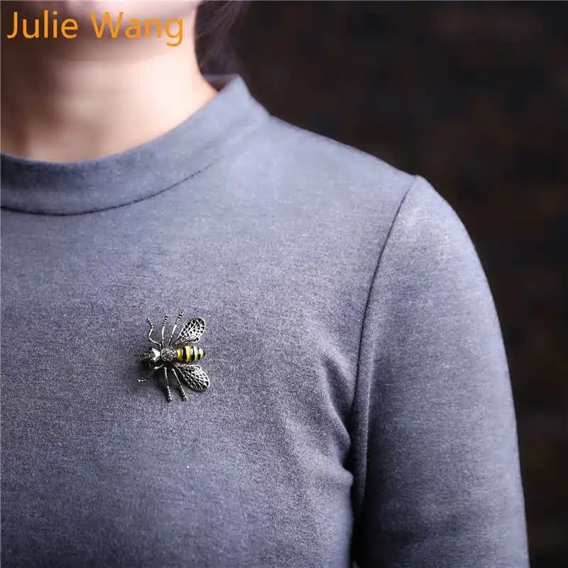 Julie Wang Цветная брошь в виде насекомого шмеля пчелы для мужчин эмалированные Броши