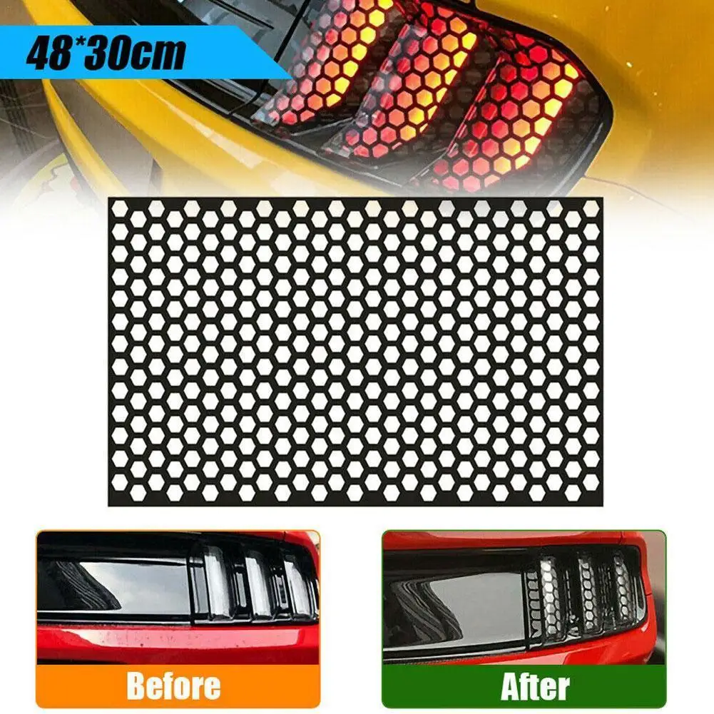 

PVC Covering Film Car Sticker Rear Tail Light DIY Practical Honeycomb Decorative For All Car Models Decals Cover Decoration