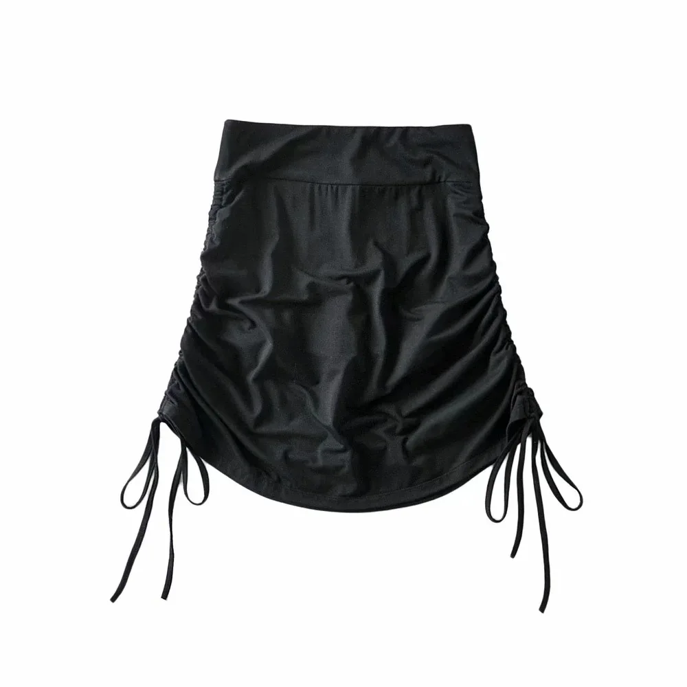 

2020 Summer feminine high waist skirt pleated drawstring tight-fitting hip skirt