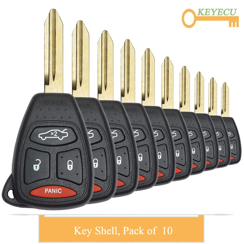KEYECU 10 шт. чехол для дистанционного ключа автомобиля Dodge Chrysler Jeep Dakota Durango зарядное