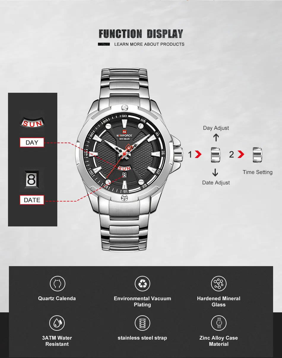 Топ NAVIFORCE мужские часы брендовые Модные Роскошные Кварцевые водонепроницаемые мужские часы спортивные мужские военные наручные часы Relogio Masculino