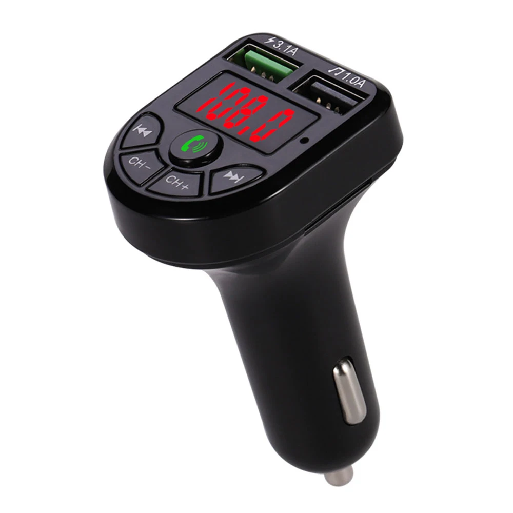 

FM Transmitter Bluetooth-Compatible 5.0 Car Kit LED Display Dual USB Car Charger 3.1A 1A USB MP3 Music Player Auto Electronics