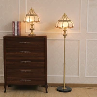 all copper european style living room floor lamp table lamp master bedroom bedside lamp study vertical lamp retro american