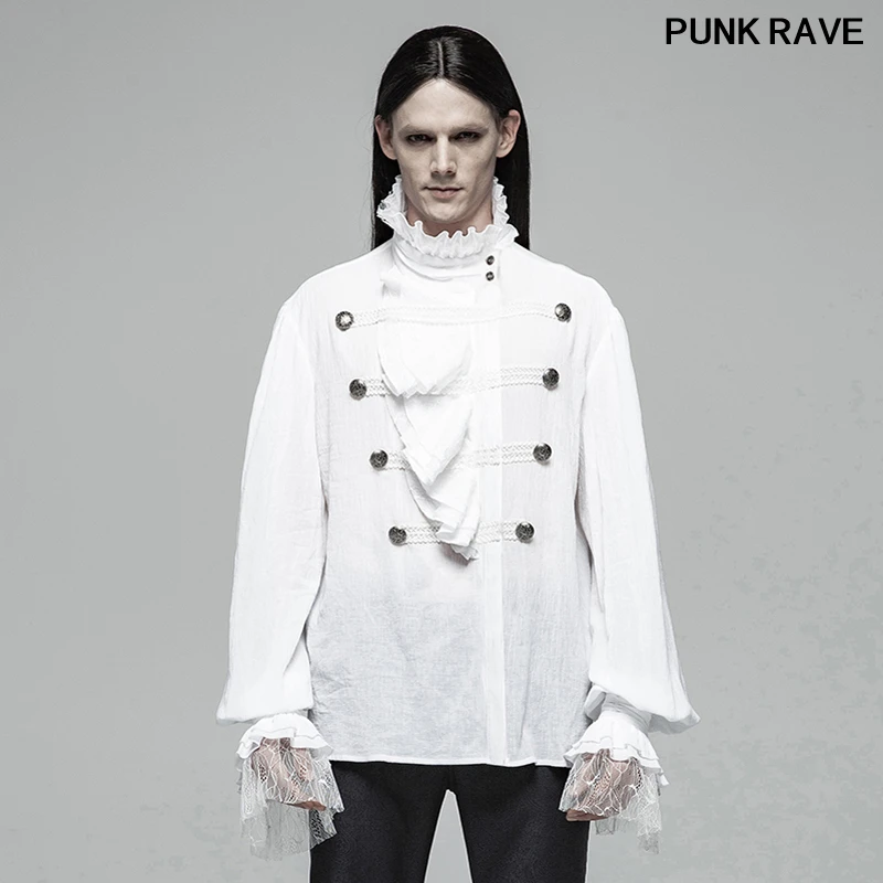 Готические свободные вечерние сценические Клубные свадебные мужские рубашки
