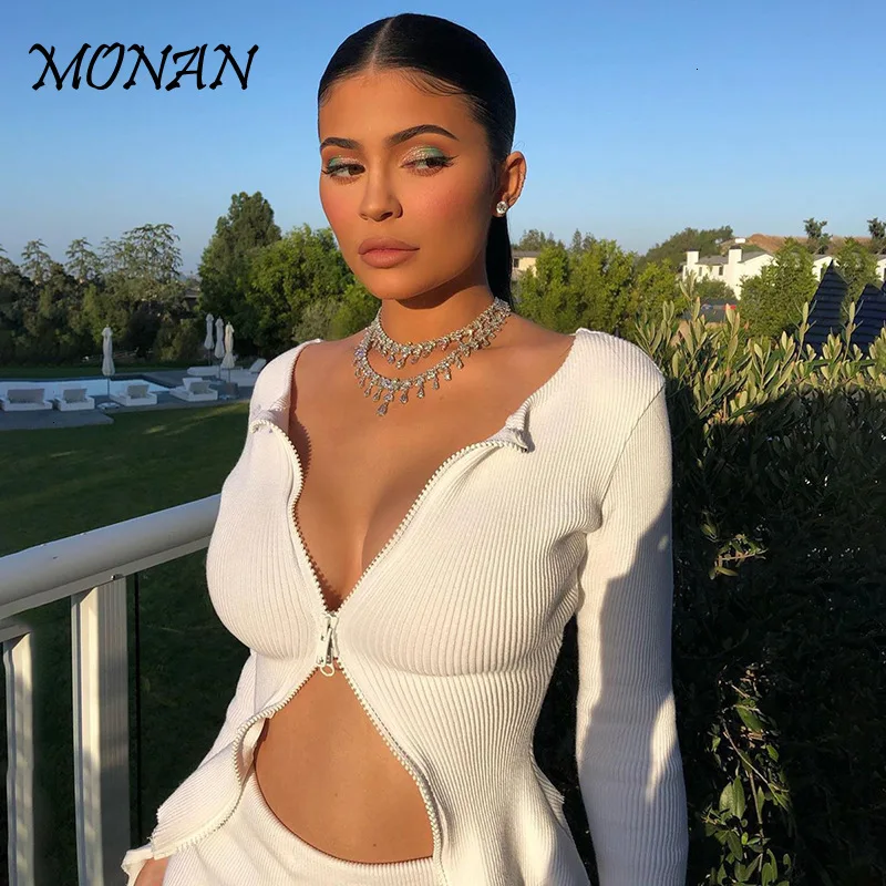 Office Business Suits Knitted Womens Two Piece Set 2019 Women Sweater Suit Vintage Long Sleeve Cardigan Female Midi Skirt |