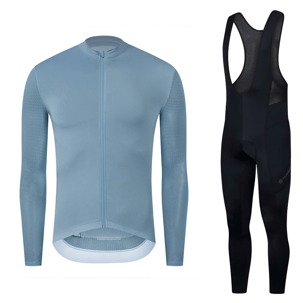 

YKYWBIKE Long Sleeve Cycling Jersey Set Mountain Road Bike Clothing Men Sportswear Bicycle Clothing Set