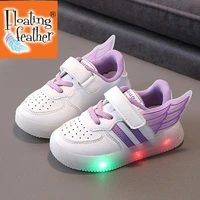 size 21 30 baby led shoes with lights children sneakers with wings luminous shoes for kids boys girls glowing sport boys shoes