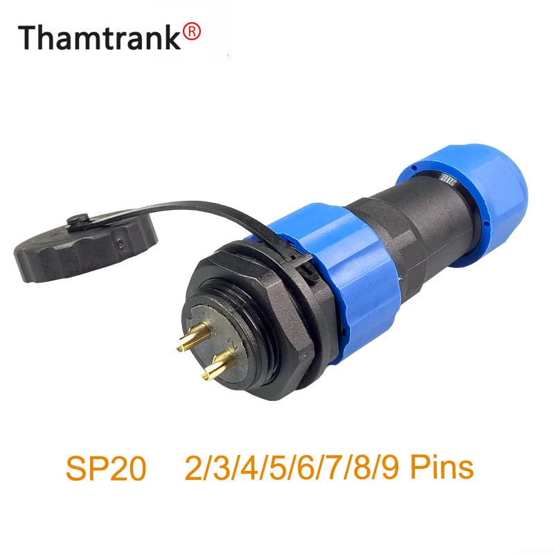 

1 Set SP20 Waterproof Aviation Connector 2/3/4/5/6/7/8/9/12 Pins IP68 20mm Circular Power Cable Male Plug Female Jack Socket