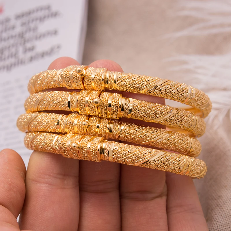 4 шт./лот 24K Дубай Корона манжета Золотой цвет браслет Мода может открыть для