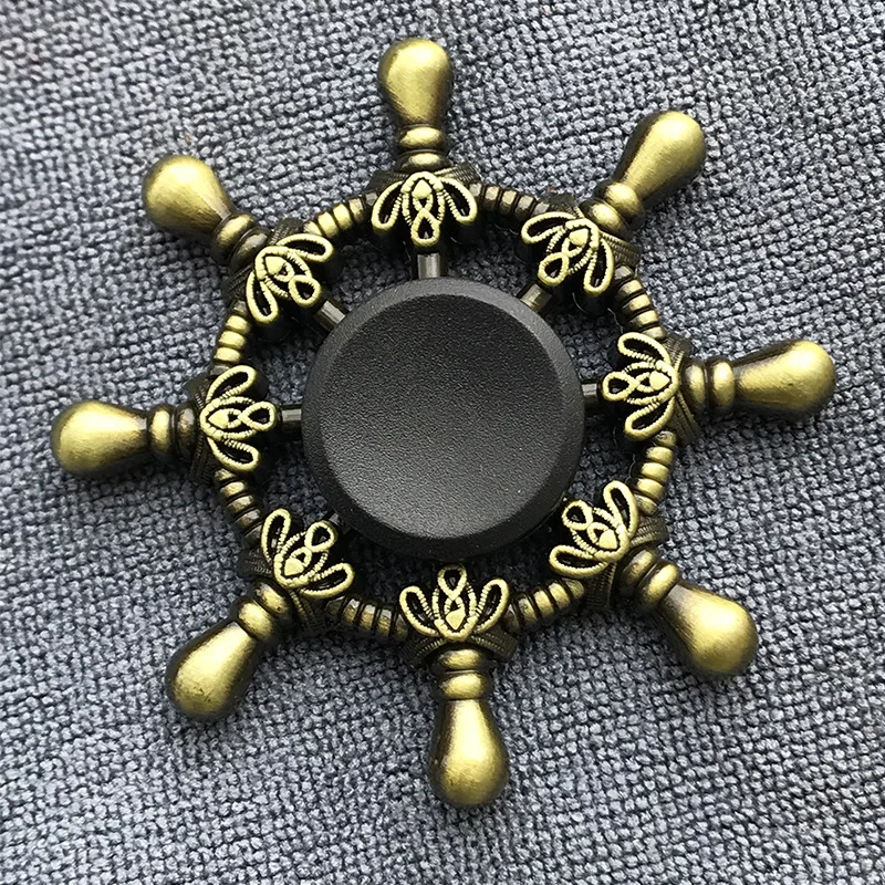 

Fidget Spinner Brass Color Zinc Alloy Metal Hand Spinner Dice Bauhinia Rudder Exterior Smooth Finger Tri Spiner Gyro Toy For Kid