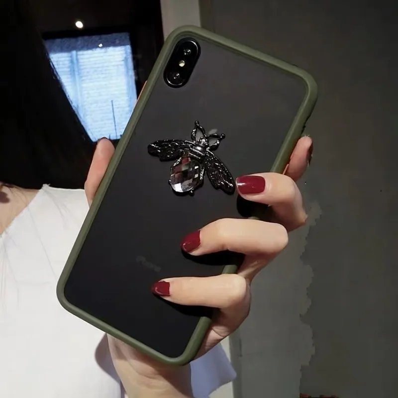 Цветной матовый металлический чехол для телефона с алмазной Пчелой Xiaomi 9 9T Pro CC9 e