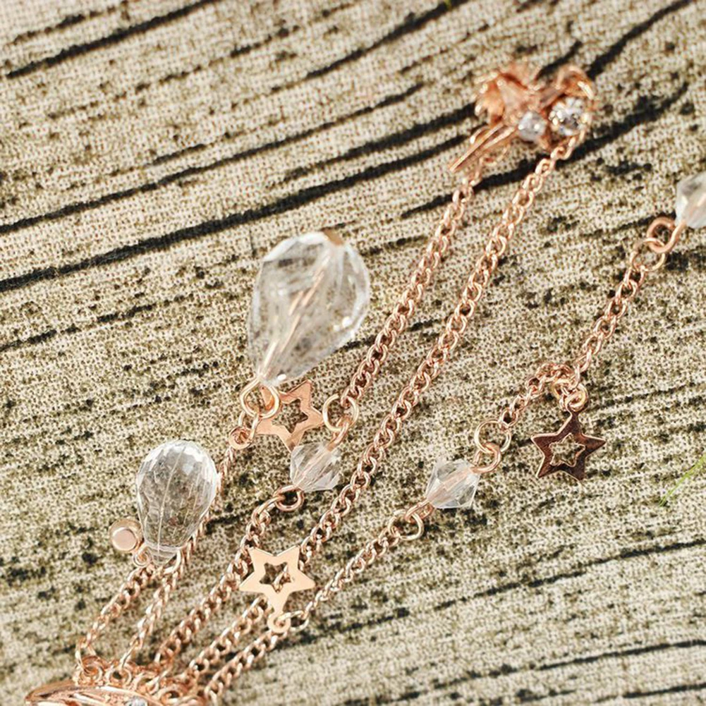 Ретро Женщины горный хрусталь инкрустированные Луна кисточкой кулон заколка для