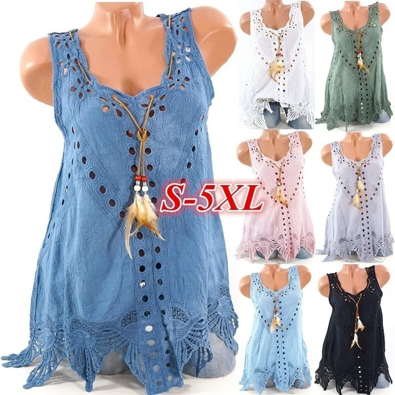 

ZOGAA 2020 New Fashion Summer Women Lace Vest Top Sexy Halter Sleeveless Blouse Casual Long LooseTank Halter Stylish Womens