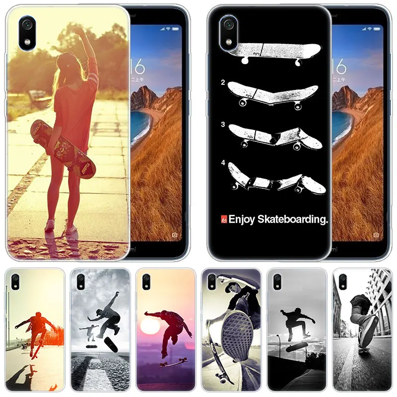 luxury Silicone Case Skateboarders for Xiaomi Redmi K20 Pro 7 7A 6 6A 4X 5 Plus S2 GO Note 8 7 6 5 Pro 4   Fashion Cover