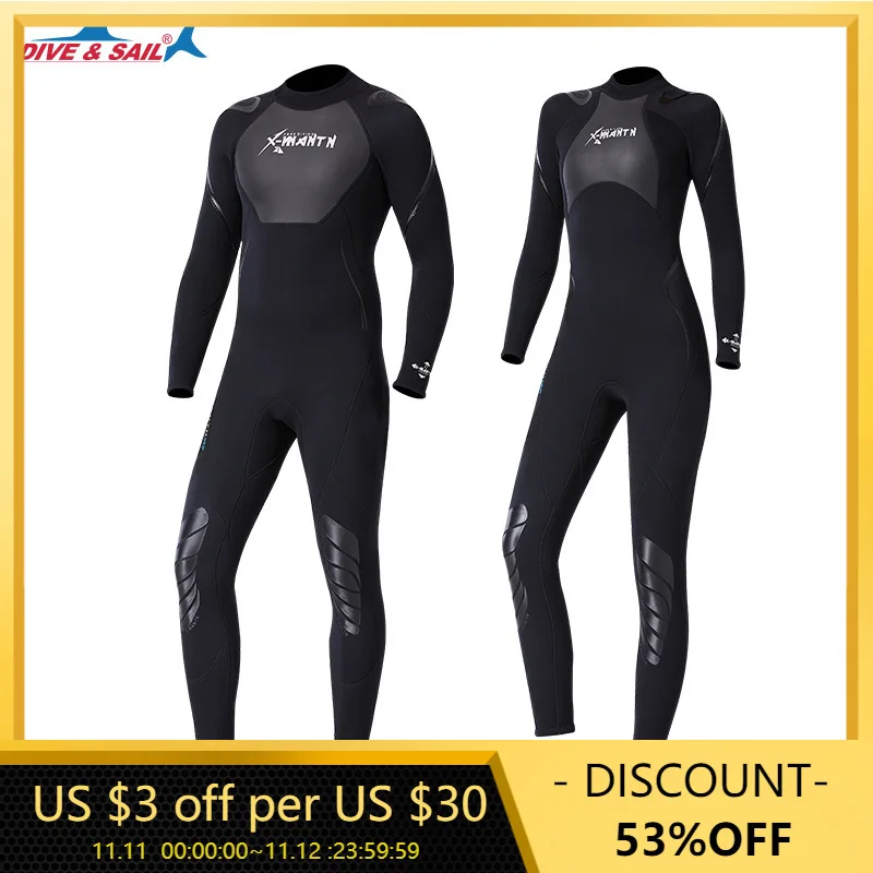 

Неопреновый гидрокостюм премиум-класса 3 мм для мужчин, для подводного плавания, зимние теплые гидрокостюмы, полный костюм, для плавания, се...