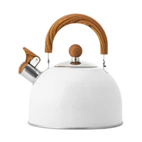 whistling teapot kettle suitable for stove one touch open handle silver 2 5l classic decor close cool black can stainless steel