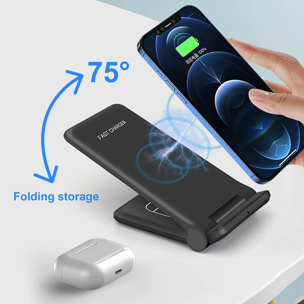 Беспроводное зарядное устройство FDGAO для iPhone 12 11 8 X XR XS Max Airpods Pro Samsung Galaxy S21 S20 Note